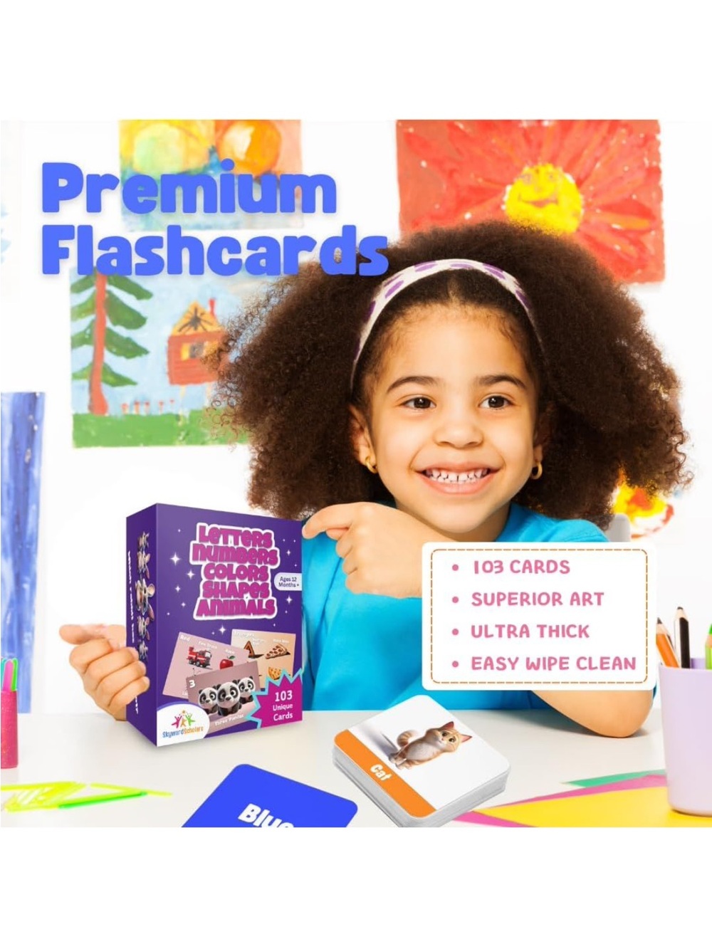 Toddler Flash Cards Learning Set Letters Numbers Colors Shapes Animals NEW - Picture 3 of 10